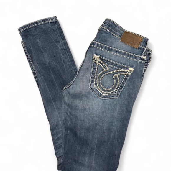 Big Star Blue Skinny Jeans with Vintage Fading - Picture 3 of 5